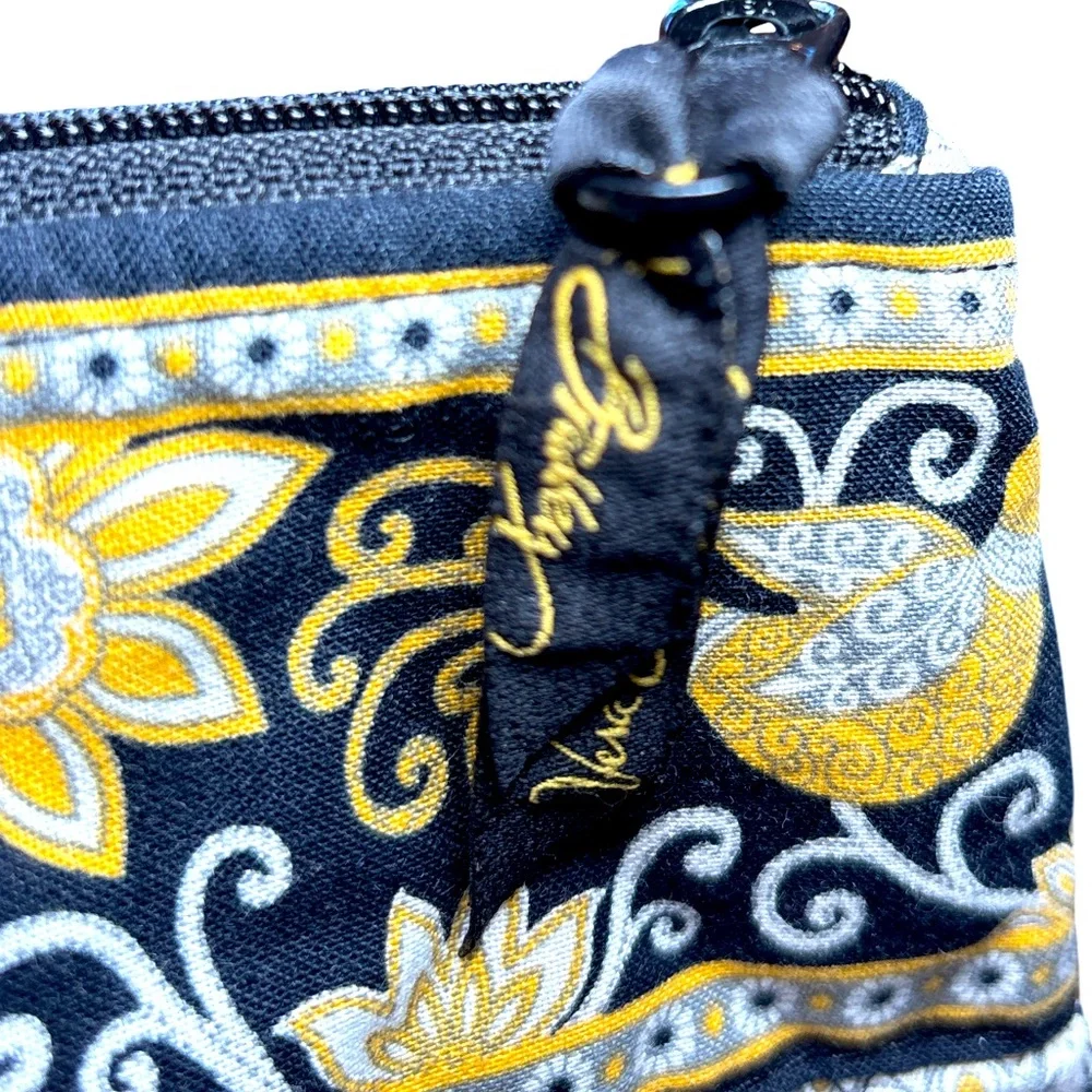 Vera Bradley Navy Floral Quilted Tote with Yellow & White Accents